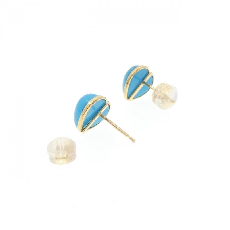 K18YG Bông tai hình trái tim ngọc turquois - Hàng hiệu Chính hãng 870475