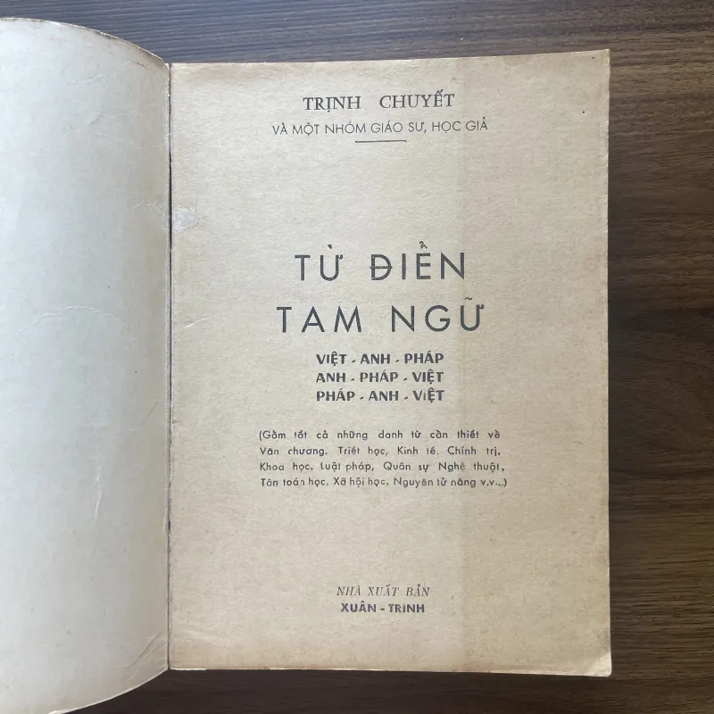 Từ điển Tam ngữ - Trịnh Chuyết (bản có chữ ký tác giả) 1006702