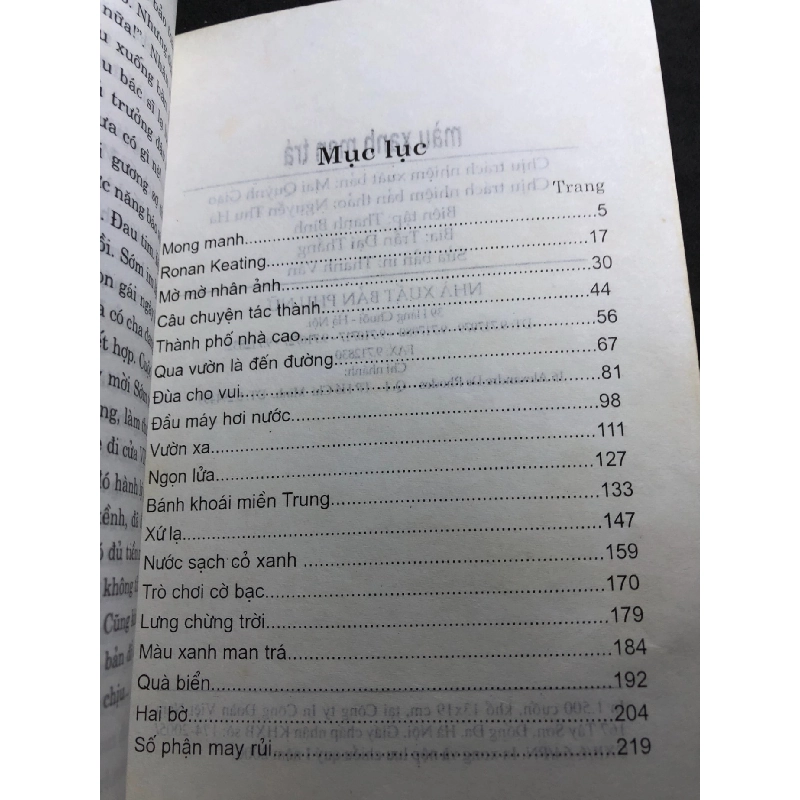 Màu xanh man trá 2006 mới 70% ố bẩn nhẹ Lô Minh Khuê HPB0906 SÁCH VĂN HỌC 914955