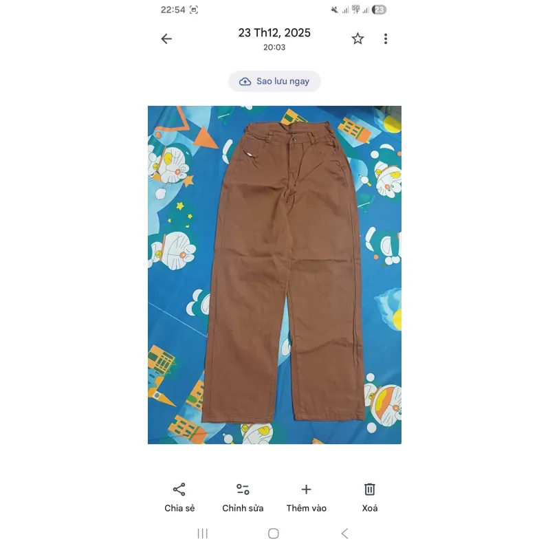 QUẦN BAGGY KAKI NỮ - MÀU NÂU - SIZE S 756453