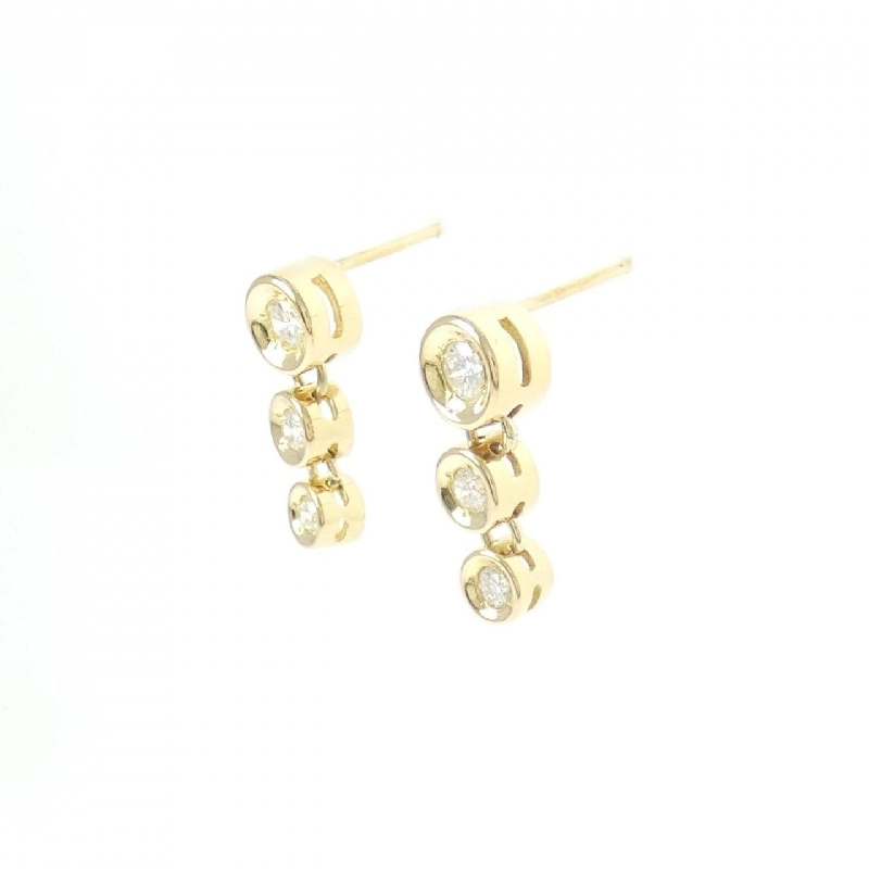 K18YG Bông tai kim cương ba viên - Hàng hiệu Chính hãng 865828