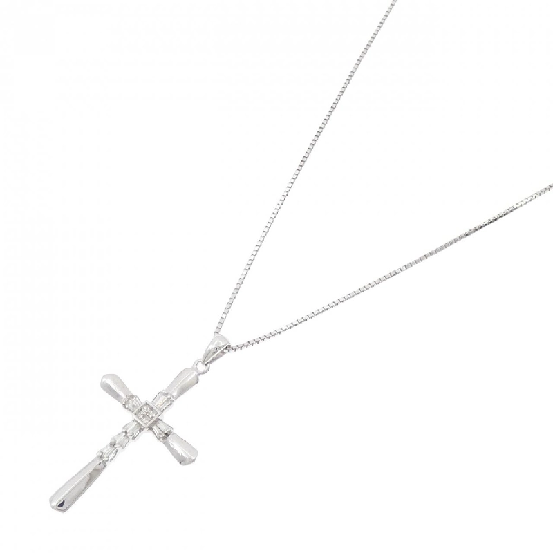 K18WG/750WG Dây chuyền kim cương chéo 0.20CT - Hàng hiệu Chính hãng 850696