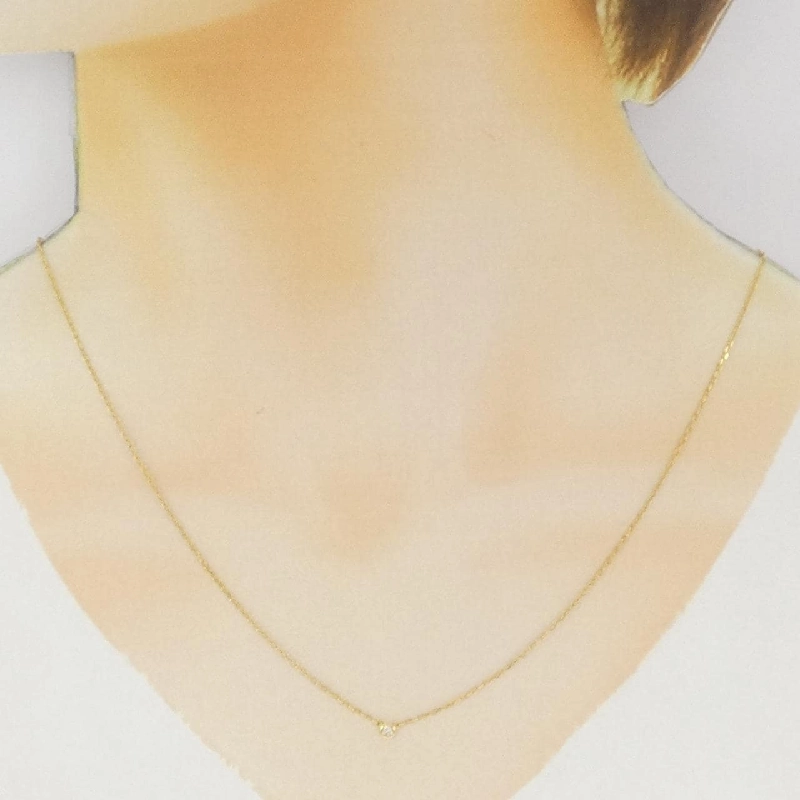 K18YG Solitaire Dây chuyền kim cương 0.03CT - Hàng hiệu Chính hãng 861205