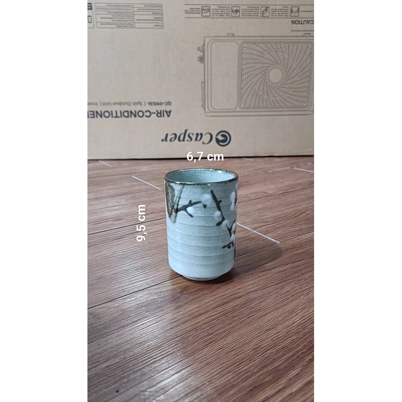 Bộ cốc ly chén gốm Nhật -(Men Mộc + Men Rạn)-(Bộ 5 Ly + 1 Khay)[Ly uống nước, trà, cà phê] 470509