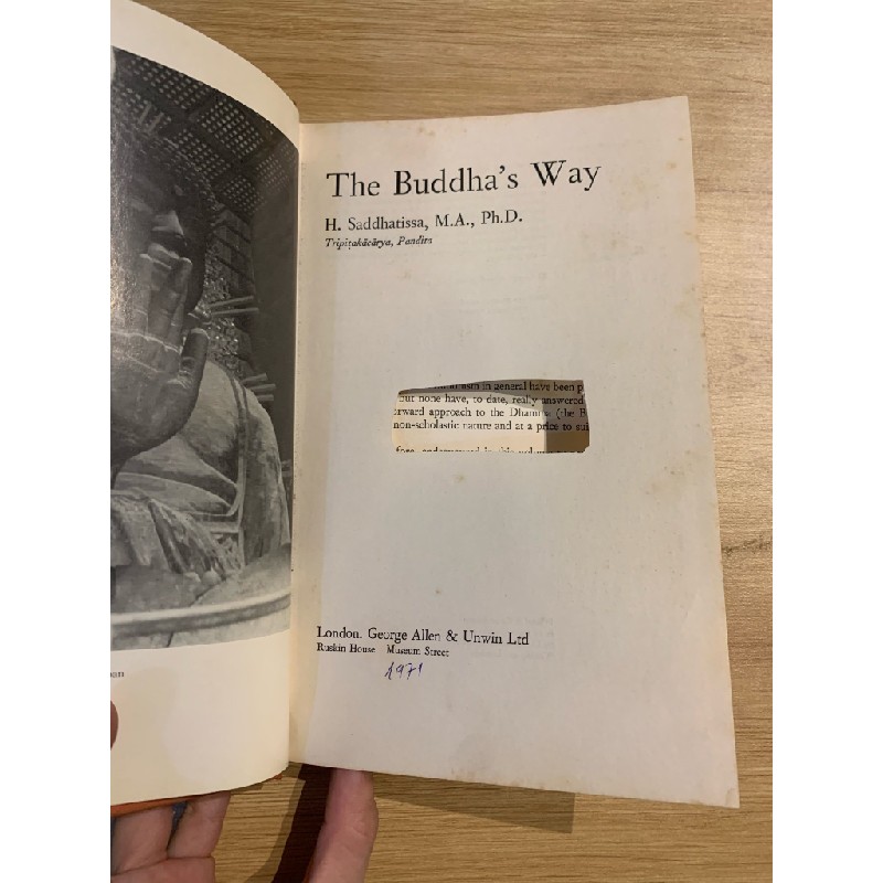 THE BUDDHA'S WAY - H. Saddhatissa 148183