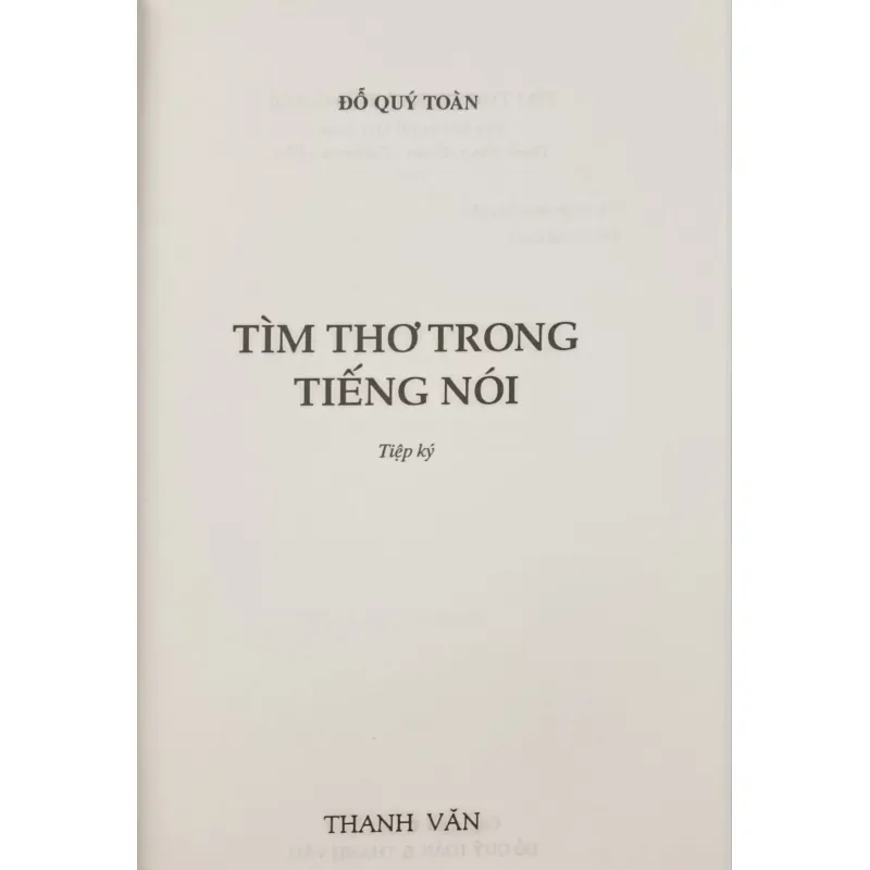 Tìm thơ trong tiếng nói (Đỗ Quý Toàn) 791007