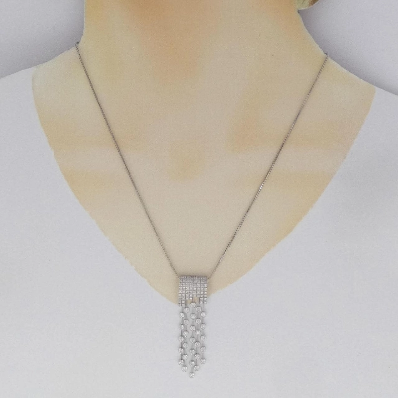 K18WG Dây chuyền kim cương 1.15CT - Hàng hiệu Chính hãng 861678