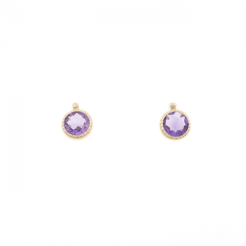 K18YG Amethyst Bông tai - Hàng hiệu Chính hãng 868974