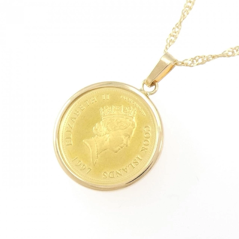 K18YG(枠) Dây chuyền đồng xu - Hàng hiệu Authentic 856845