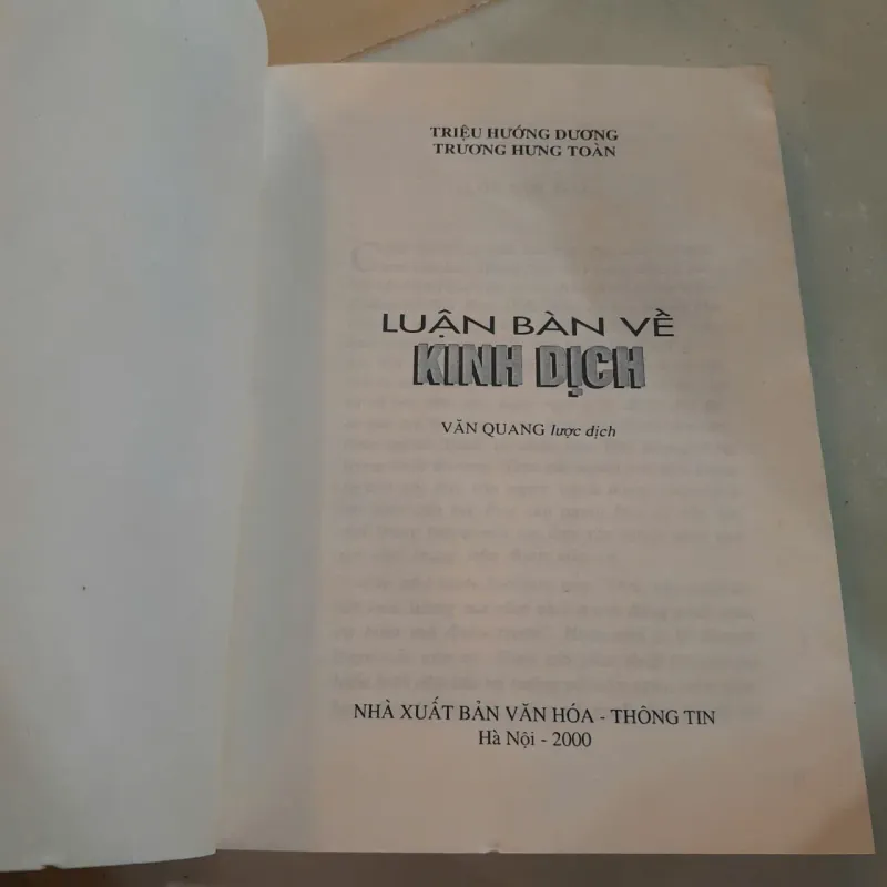 LUẬN BÀN VỀ KINH DỊCH - TRIỆU HƯỚNG DƯƠNG, TRƯƠNG HƯNG TOÀN 790550