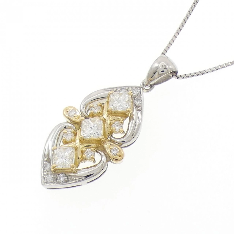 Dây chuyền kim cương PT900/K18YG/PT850 0.65CT - Hàng hiệu Chính hãng 857479