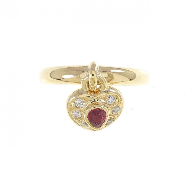 Nhẫn ruby 750YG hình trái tim 0.16CT 668409