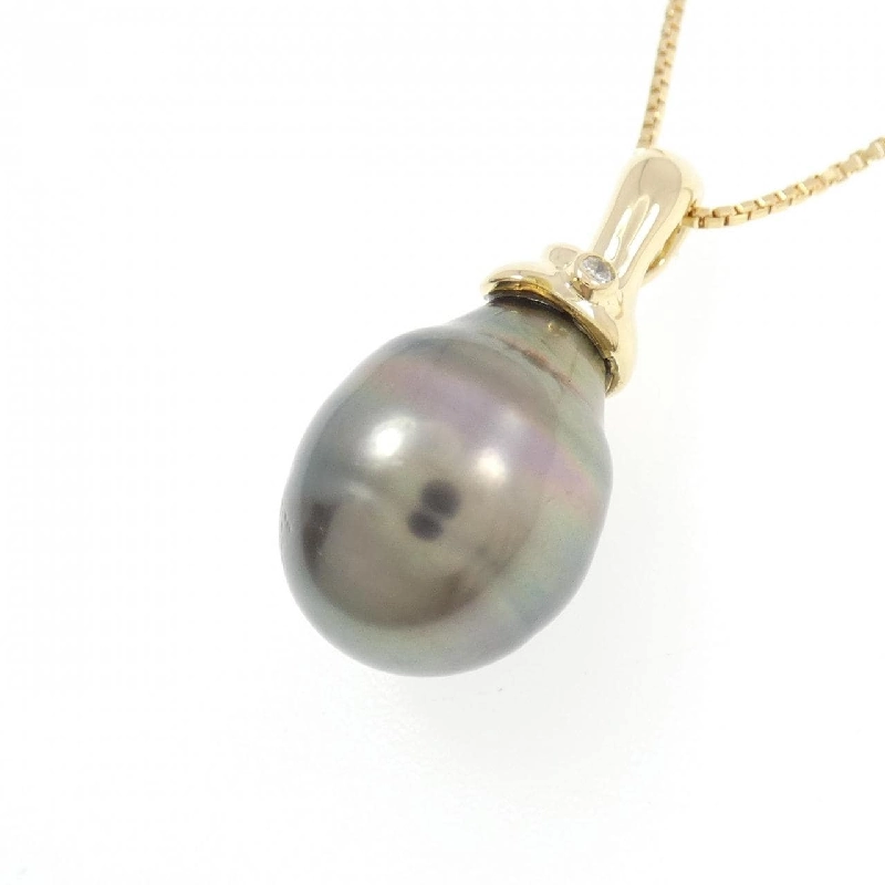 K18YG Ngọc trai đen dây chuyền - Hàng hiệu Authentic 856442