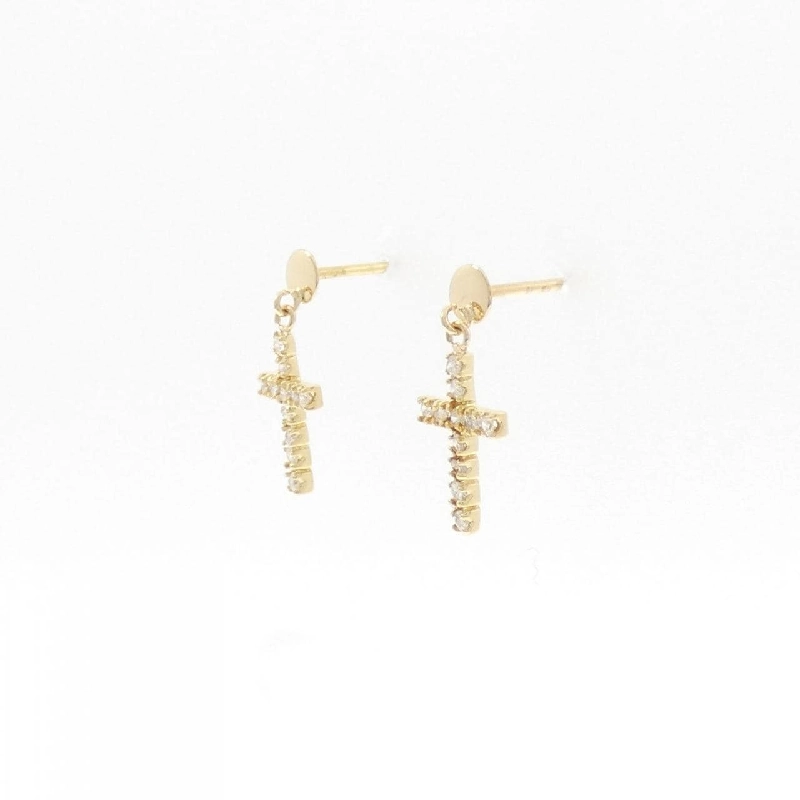 K18YG Bông tai kim cương chéo 0.12CT - Hàng hiệu Chính hãng 867865