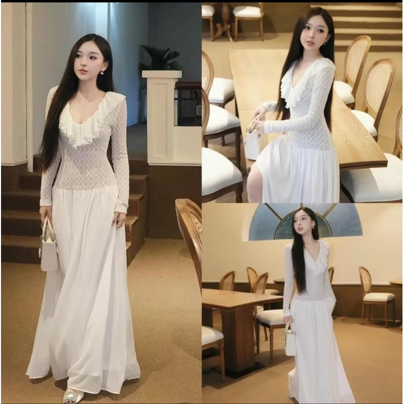 Váy dáng dài phối ren 451899