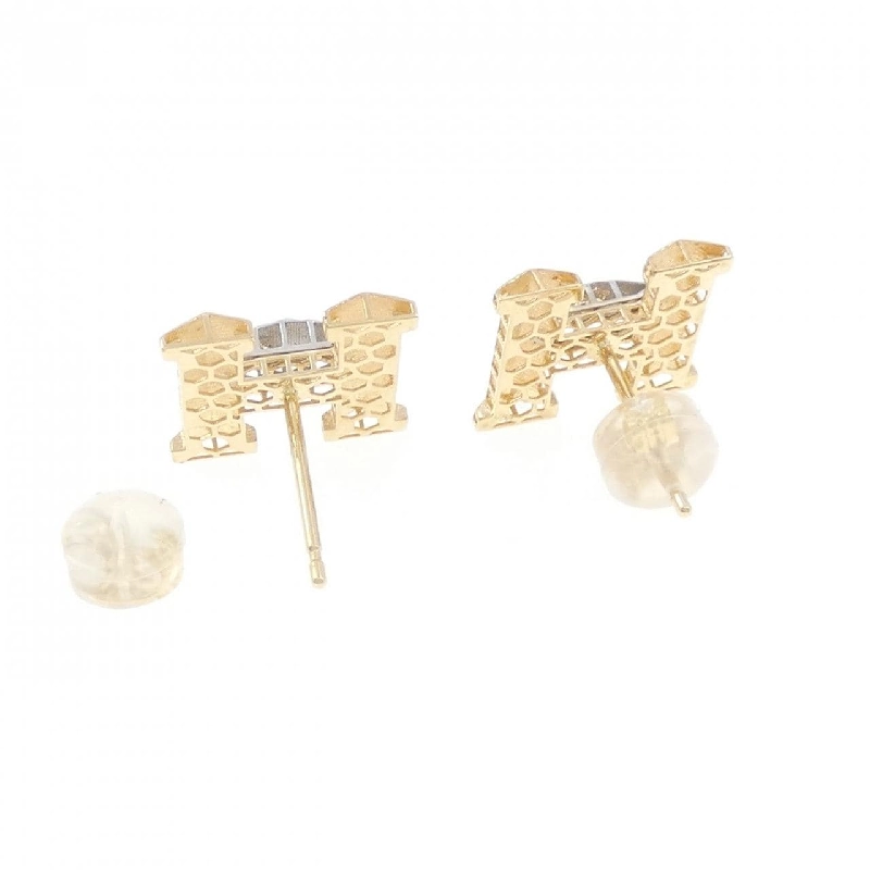 K18YG/K18WG Chữ cái H Bông tai - Hàng hiệu Chính hãng 870037