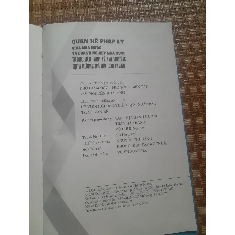 QUAN HỆ PHÁP LÝ GIỮA NHÀ NƯỚC VÀ DOANH NGHIỆP NHÀ NƯỚC... 756961