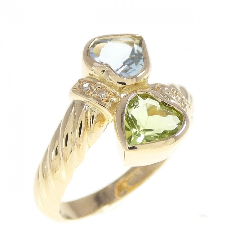 Nhẫn đá màu hình trái tim K18YG 670352