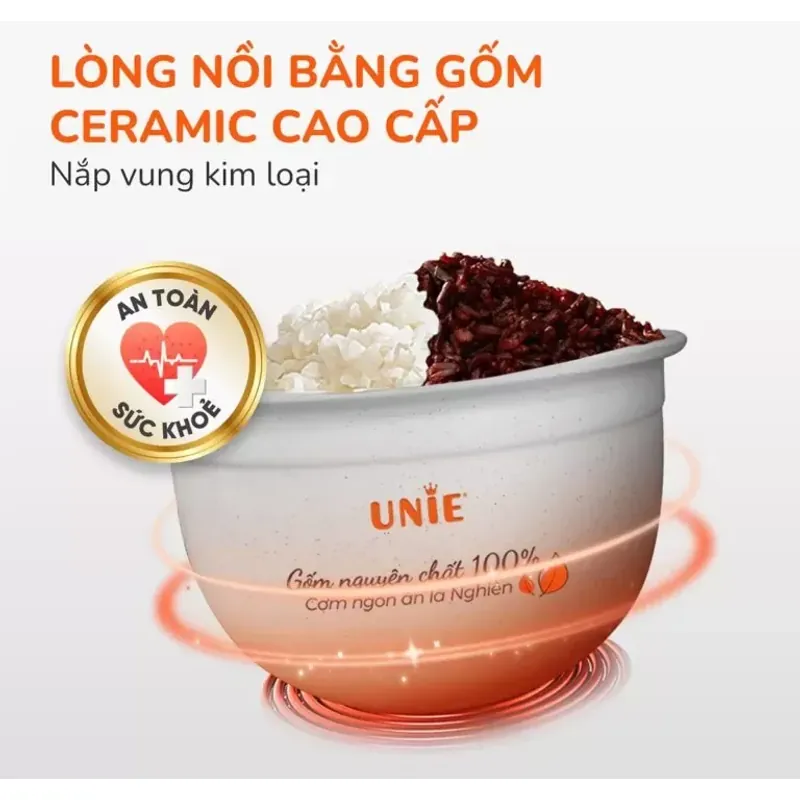 🔥 UNIE URC815 – Nồi cơm lòng gốm tự nhiên, giữ nhiệt tốt, cơm mềm và giòn rụm! 715062