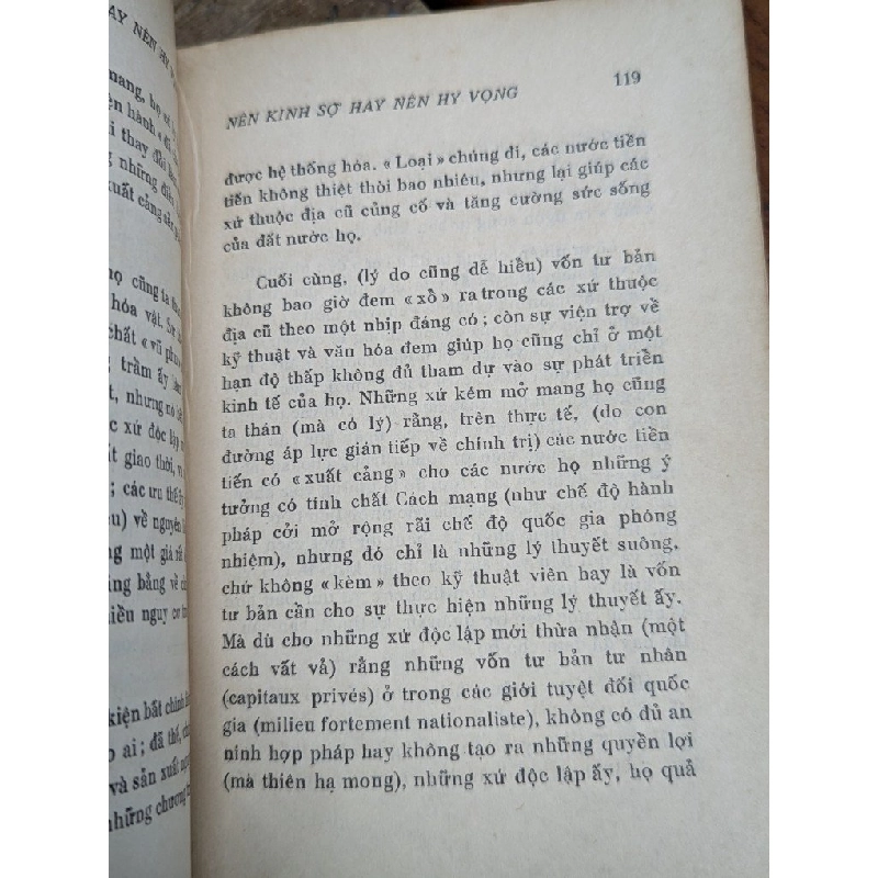 NÊN KINH SỢ HAY NÊN HY VỌNG - TIBOR MENDE ( BẢN DỊCH CỦA TAM ÍCH ) 301160