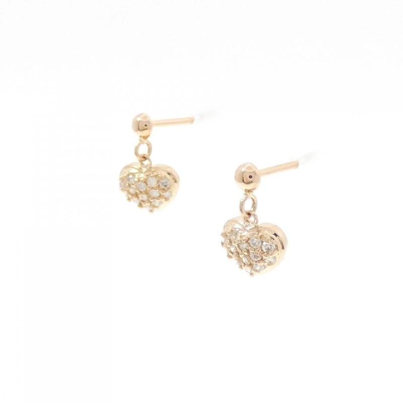 K18PG Bông tai hình trái tim kim cương 0.12CT - Hàng hiệu Chính hãng 867770