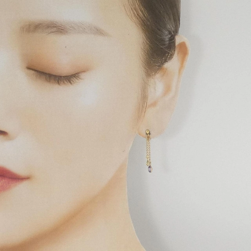 K18YG Amethyst Bông tai - Hàng hiệu Chính hãng 870081