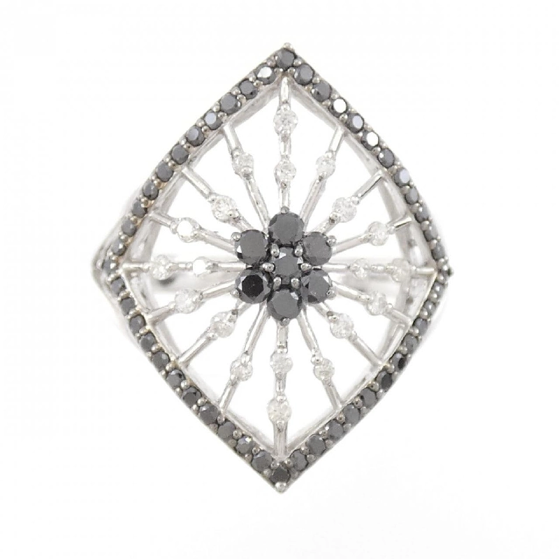 Nhẫn kim cương hoa K18WG/K18BG 0.50CT 670593