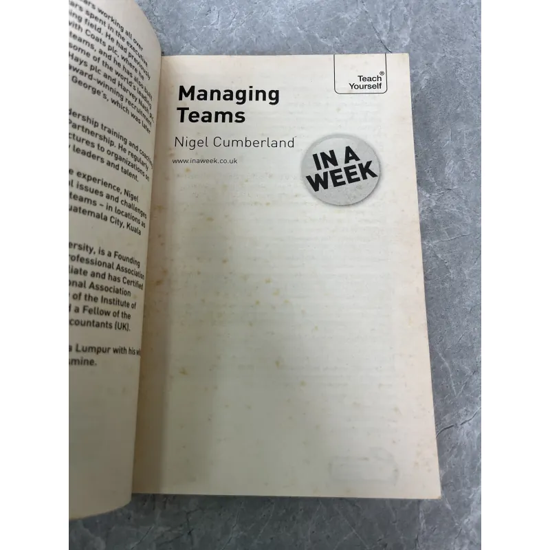 MANAGING TEAMS - NIGEL CUMBERLAND 797397
