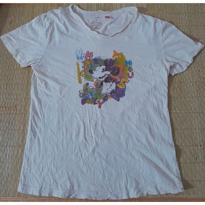 Pass áo canifa màu trắng siêu cute hình chuột mickey full size XL M L 16102