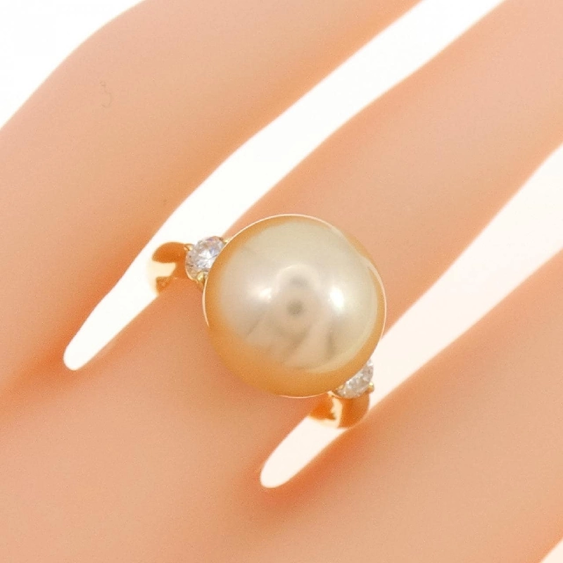 Nhẫn ngọc trai trắng K18YG 11.5mm 672082