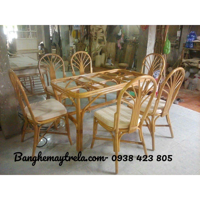 Bộ bàn ghế ăn mây hiện đại 473174