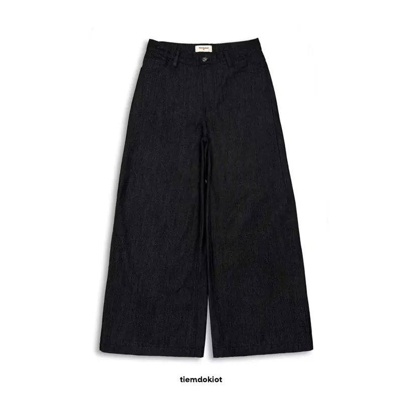 Quần Raw Denim đen ống rộng 578162