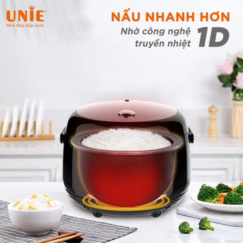 Nồi cơm điện Unie UEC1571B dung tích 1.5L, 16 chức năng nấu, công nghệ ủ ấm 3D 720844