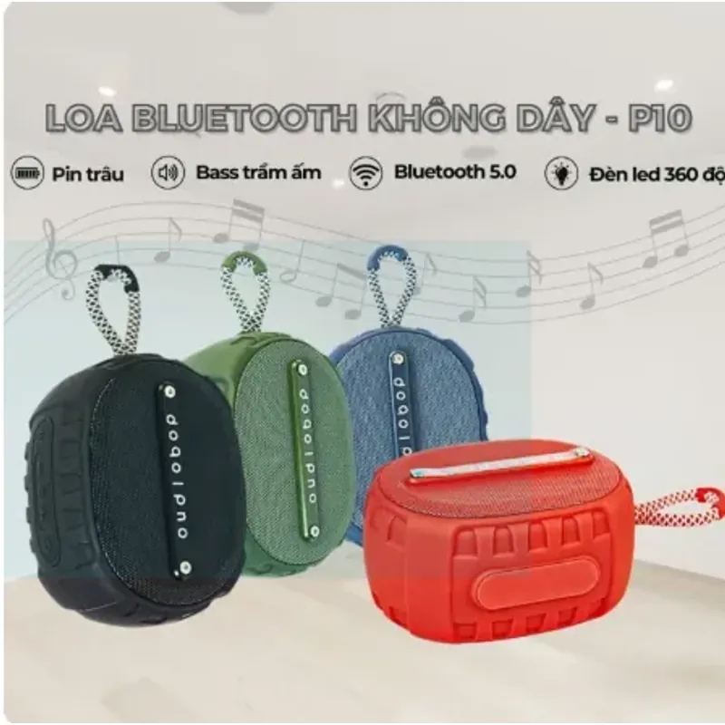 Loa Bluetooth P10 Nhỏ Gọn Chất Lượng Bass Cực Hay, Pin Siêu Trâu, Di Chuyển Dễ Dàng 528391