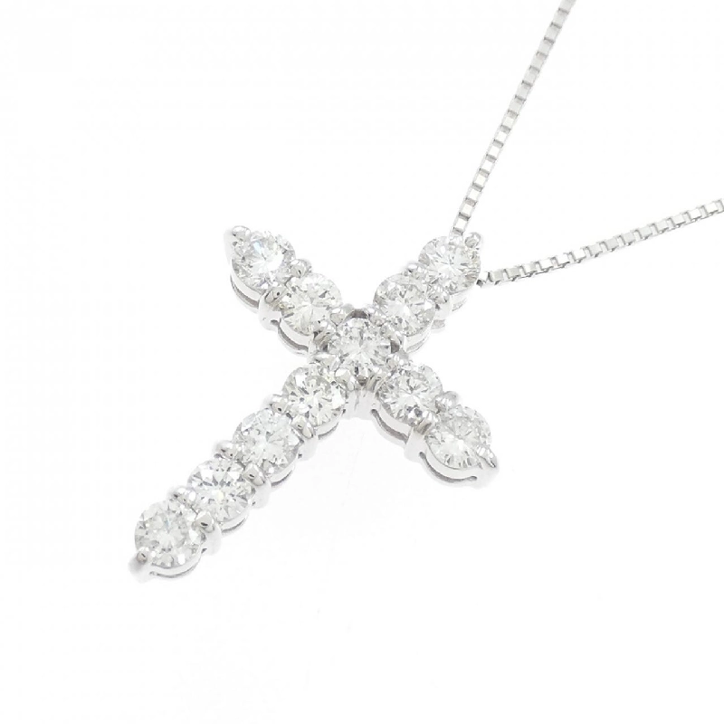 K18WG Dây chuyền kim cương chéo 1.045CT - Hàng hiệu Authentic 859955