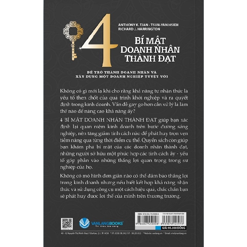 4 Bí Mật Doanh Nhân Thành Đạt - Anthony K. Tjan, Tsun-Yan Hsieh, Richard J. Harrington 163406