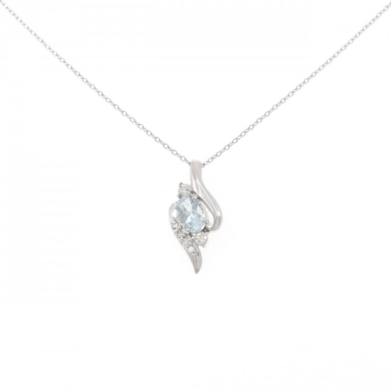 K18WG Aquamarine Necklace 0.4CT - Hàng hiệu Authentic 856324