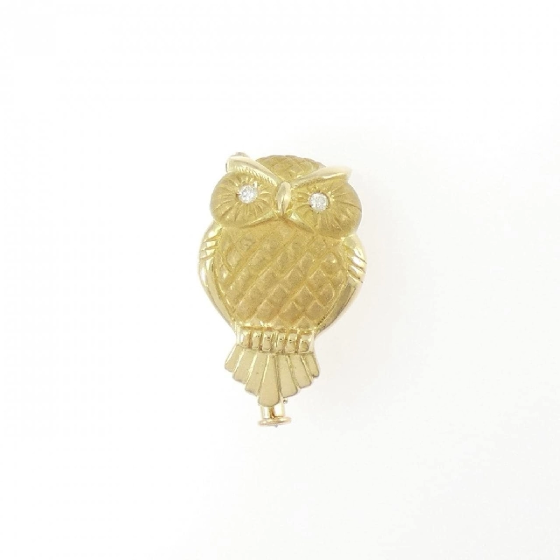 K18YG Cú Mèo Kim Cương Brooch - Hàng hiệu Chính hãng 871040