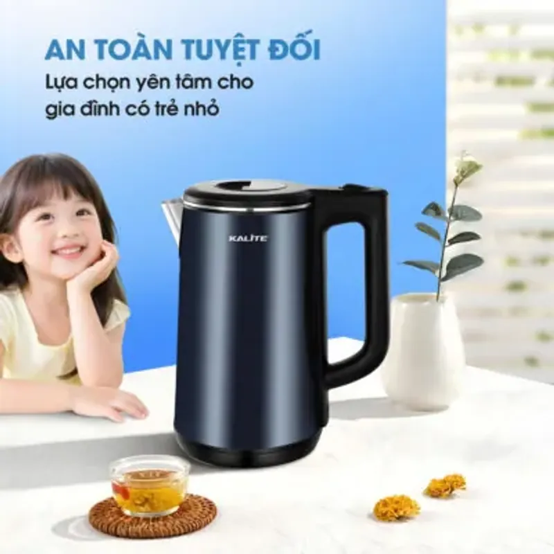 ☕ Ấm siêu tốc KALITE Aqua 18 – 1,8L inox 304, đun sôi nhanh & an toàn 782015