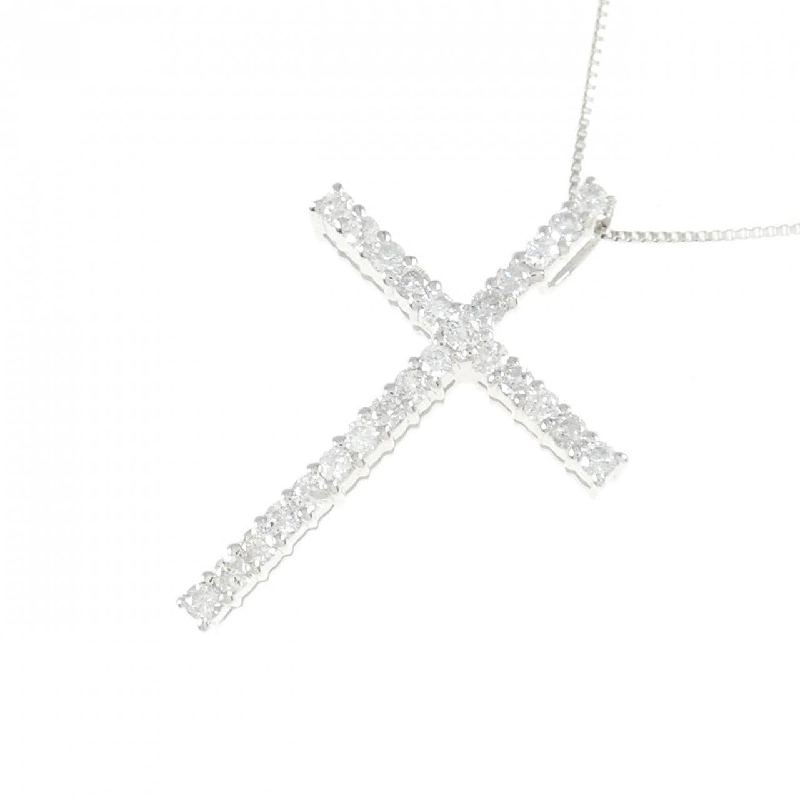 K18WG Dây chuyền kim cương chéo 0.50CT - Hàng hiệu Chính hãng 859142