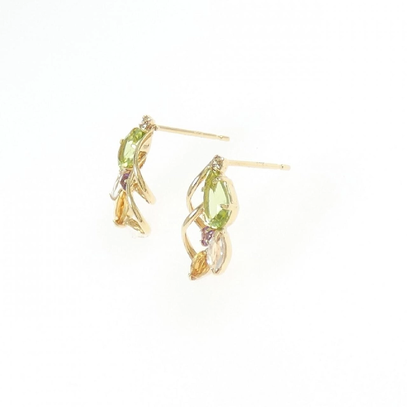 K18YG Đá màu Bông tai - Hàng hiệu Chính hãng 875199