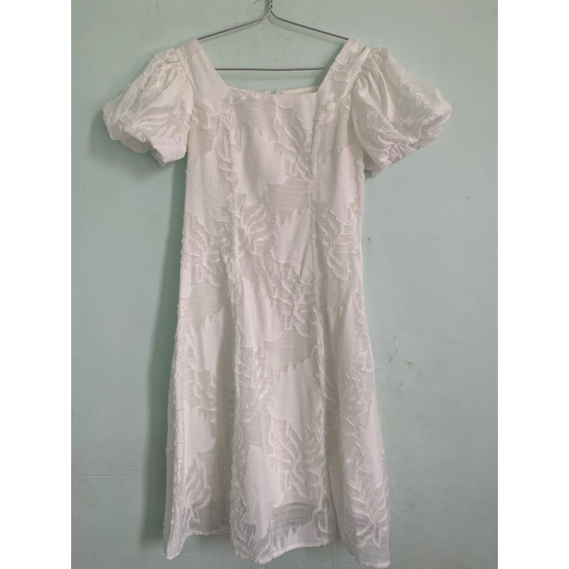 Đầm Dự Tiệc, Cổ Vuông Tay Phồng Họa Tiết Hoa Xinh Xắn 462314
