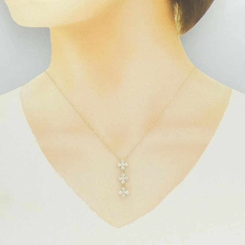 K18YG Hoa Kim Cương Dây Chuyền 1.00CT - Hàng hiệu Chính hãng 859083