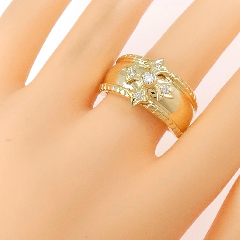 【Sản phẩm mới】Nhẫn kim cương K18YG hình chữ thập 0.20CT 665730