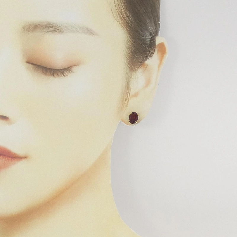 K18YG Garnet Bông tai - Hàng hiệu Chính hãng 870238