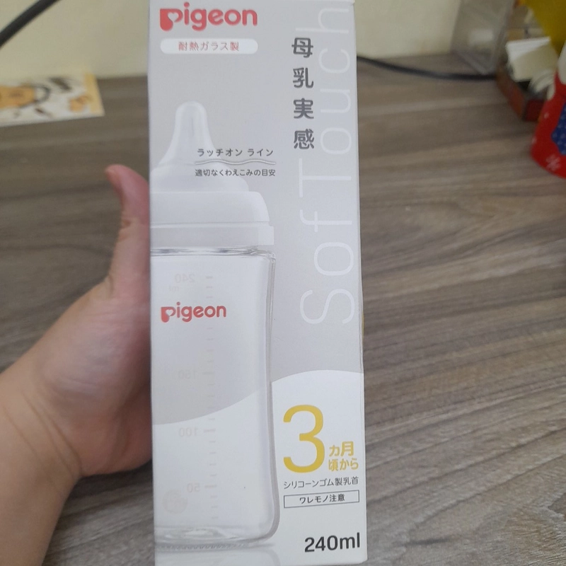 Bình sữa nội địa Nhật xách tay Pigeon 240ml 3M - Mới 100% 454226