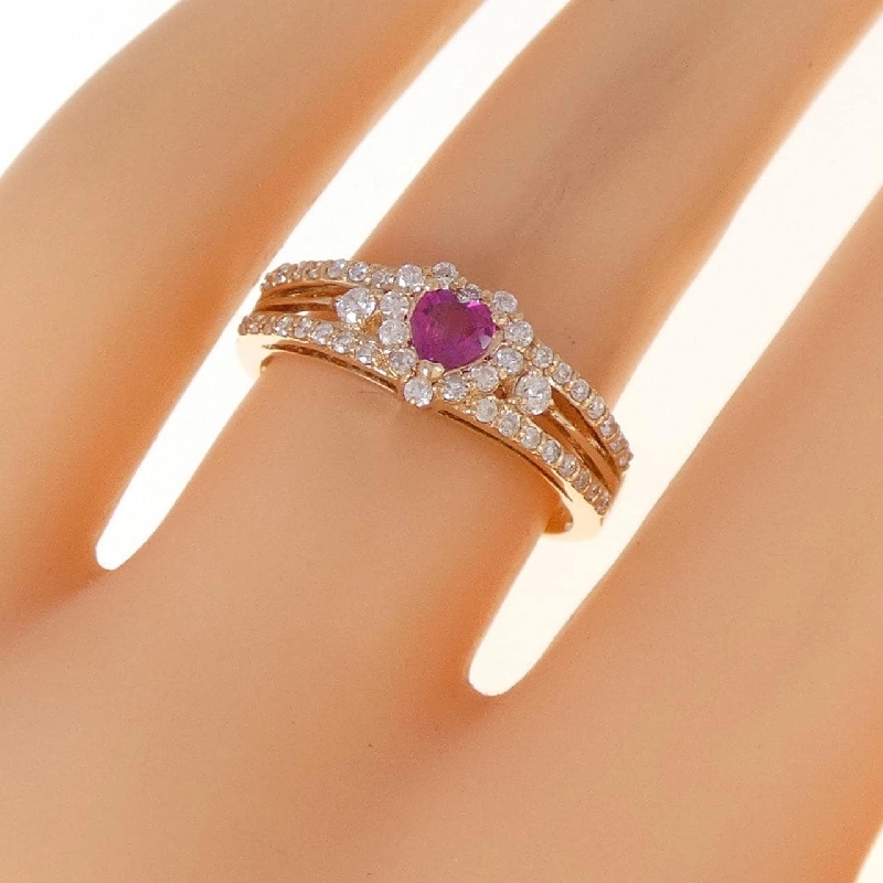 Nhẫn ruby hình trái tim K18PG 0.24CT 670341