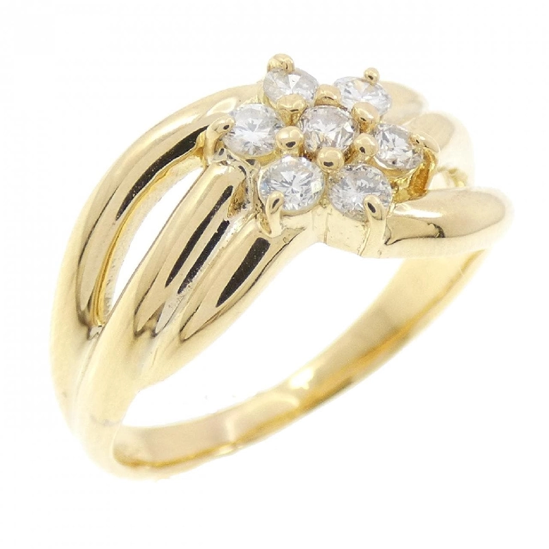 Nhẫn kim cương hoa K18YG 0.32CT 673042