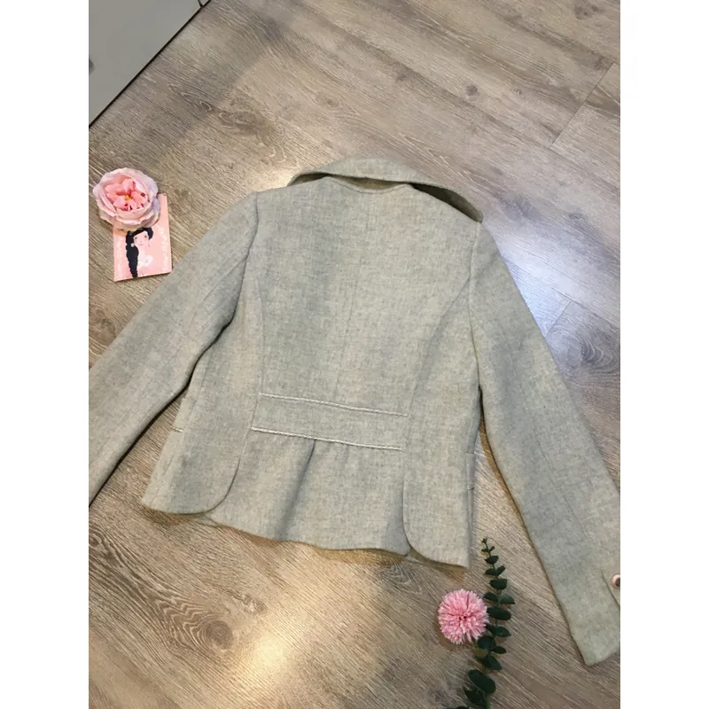 [Siêu Phẩm Hàn] Áo khoác vest vintage dạ ép hand made Soloist dạ miếng xịn cao cấp 701526