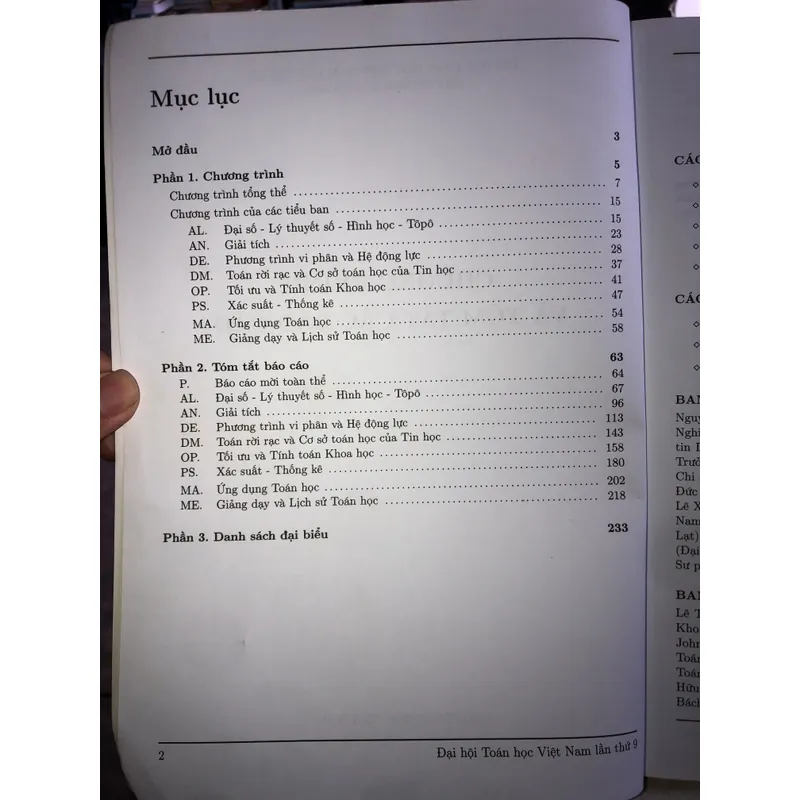 Chương trình và Tóm tắt các báo cáo Đại hội Toán học Việt Nam lần thứ IX 698688